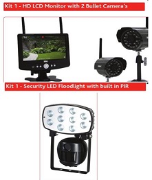 'Kit 1 - HD LCD Monitor with 2 Bullet Cameras' image